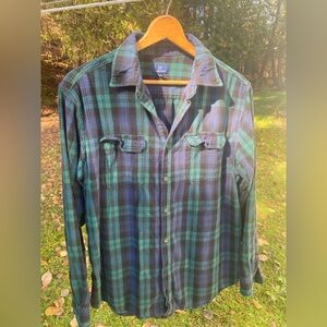 Men’s Blue & Green Flannel Shirt
